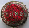 Kronkorken Coca-Cola Deutschland 1970 1970er rot 0,2l Abgefüllt in Giessen-Wieseck Giessener Getränke Industrie Graf V.D. GROEBEN & Co. KG Mit Genehmigung der Coca-Cola GmbH Essen