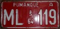 Nummernschilder / Kfz-Kennzeichen Chile 1962 1960er