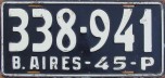 Nummernschilder / Kfz-Kennzeichen Argentinien 1945 1940er Buenos Aires City