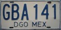 Nummernschilder / Kfz-Kennzeichen Mexiko 1986 1980er Durango