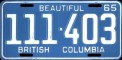 Nummernschilder / Kfz-Kennzeichen Kanada 1965 1960er British Columbia
