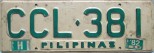 Nummernschilder / Kfz-Kennzeichen Philippinen 1981 1980er Central Luzon