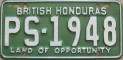 Nummernschilder / Kfz-Kennzeichen Belize 1960 1960er