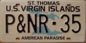 Nummernschilder / Kfz-Kennzeichen Jungferninseln 1993 1990er Virgin Islands