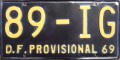 Nummernschilder / Kfz-Kennzeichen Mexiko 1969 1960er Distrito Federal