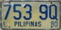 Nummernschilder / Kfz-Kennzeichen Philippinen 1980 1980er
