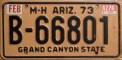 Nummernschilder / Kfz-Kennzeichen USA 1973 1970er Arizona AZ