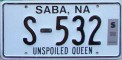Nummernschilder / Kfz-Kennzeichen Niederländische Antillen 1992 1990er Saba