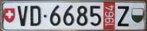 Nummernschilder / Kfz-Kennzeichen Schweiz 1961 1960er