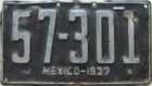 Nummernschilder / Kfz-Kennzeichen Mexiko 1937 1930er