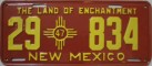 Nummernschilder / Kfz-Kennzeichen USA 1947 1940er New Mexico NM