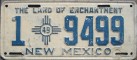 Nummernschilder / Kfz-Kennzeichen USA 1949 1940er New Mexico NM