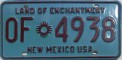 Nummernschilder / Kfz-Kennzeichen USA 1956 1950er New Mexico NM