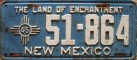 Nummernschilder / Kfz-Kennzeichen USA 1945 1940er New Mexico NM