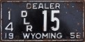 Nummernschilder / Kfz-Kennzeichen USA 1956 1950er Wyoming WY