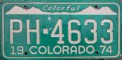 Nummernschilder / Kfz-Kennzeichen USA 1974 1970er Colorado CO