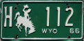 Nummernschilder / Kfz-Kennzeichen USA 1966 1960er Wyoming WY