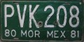 Nummernschilder / Kfz-Kennzeichen Mexiko 1980 1980er Morelos