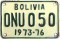 Nummernschilder / Kfz-Kennzeichen Bolivien 1973 1970er UN