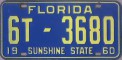 Nummernschilder / Kfz-Kennzeichen USA 1960 1960er Florida FL