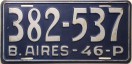Nummernschilder / Kfz-Kennzeichen Argentinien 1946 1940er Buenos Aires