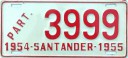 Nummernschilder / Kfz-Kennzeichen Kolumbien 1954 1950er Santander