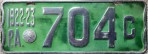 Nummernschilder / Kfz-Kennzeichen Chile 1922 1920er Punta Arenas