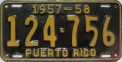 Nummernschilder / Kfz-Kennzeichen Puerto Rico 1957 1950er