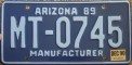 Nummernschilder / Kfz-Kennzeichen USA 1989 1980er Arizona AZ