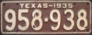 Nummernschilder / Kfz-Kennzeichen USA 1934 1930er Texas TX