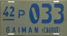 Nummernschilder / Kfz-Kennzeichen Argentinien 1942 1940er Chubut
