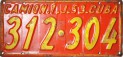 Nummernschilder / Kfz-Kennzeichen Kuba 1953 1950er