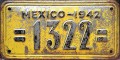 Nummernschilder / Kfz-Kennzeichen Mexiko 1942 1940er