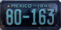 Nummernschilder / Kfz-Kennzeichen Mexiko 1941 1940er Bus, Truck, Taxi, (public service)