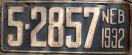 Nummernschilder / Kfz-Kennzeichen USA 1932 1930er Nebraska NE