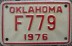 Nummernschilder / Kfz-Kennzeichen USA 1976 1970er Oklahoma OK