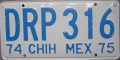 Nummernschilder / Kfz-Kennzeichen Mexiko 1974 1970er Chihuahua